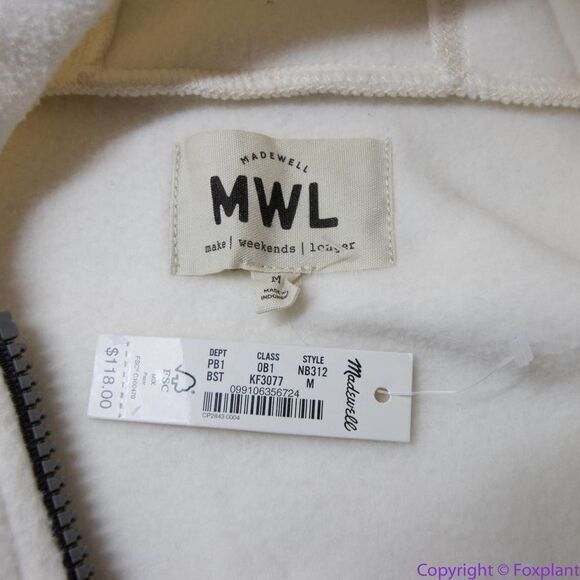 NEW Madewell MWL Betterfleece Colorblock Zip Hoodie Sweatshirt, M - Picture 11 of 16